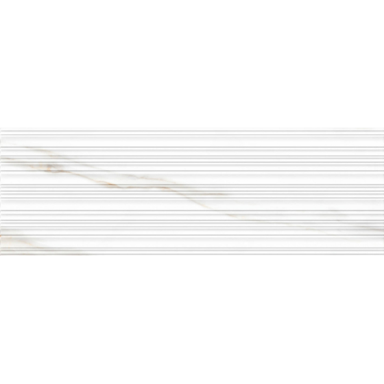 Ardenza Lines Brillo 30x90 λευκό γυαλιστερό ανάγλυφο πλακάκι τοίχου